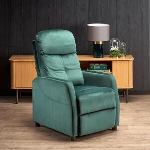Poltrona letto relax imbottita in tessuto reclinabile verde Lisa