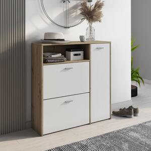 Scarpiera moderna ingresso 3 ante 92xH94 bianco rovere Timo