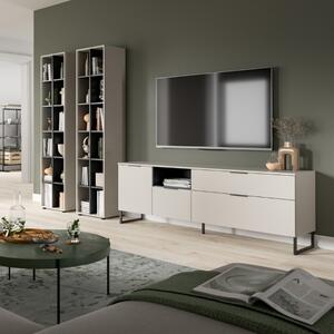 Parete attrezzata moderna soggiorno 305xH192 beige nero Luxor
