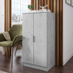 Scarpiera moderna ingresso 2 ante 7 ripiani 55xH108 grigio cemento Giango