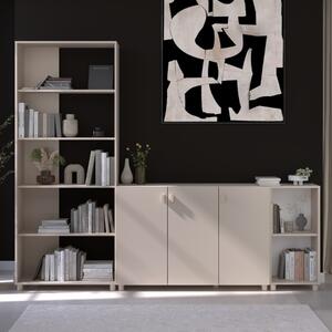Parete salotto moderna libreria credenza 234xH192 beige Sofia