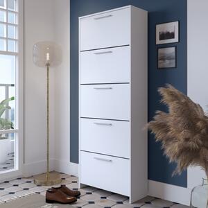Scarpiera salvaspazio moderna 5 ante 69xH187 bianco Rima