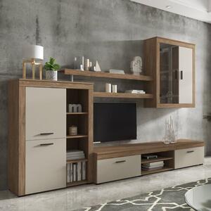 Parete attrezzata moderna soggiorno 293xH193 quercia beige Duma
