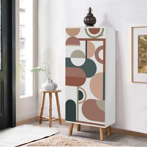 Scarpiera moderna 1 anta ripiani design 50xH135cm Vector-2