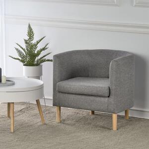 Poltrona in tessuto design moderna Miller grigia