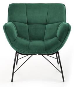 Poltrona relax salotto moderna design velluto verde nero Frapin