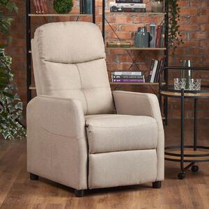 Poltrona letto relax imbottita in ecopelle reclinabile beige Lisa