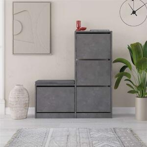 Scarpiera ingresso 4 ribalte 105xH118 moderna grigio ossido Maisha