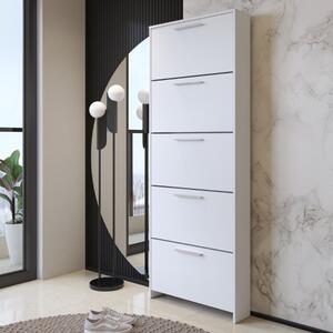 Scarpiera salvaspazio moderna 5 ante small 69xH187 bianco Rima