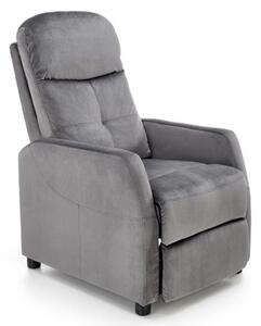 Poltrona letto relax imbottita in tessuto reclinabile grigio Lisa