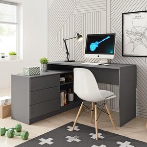 Scrivania angolare moderna 138x110cm ufficio antracite Nia