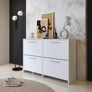 Scarpiera salvaspazio moderna 4 ante 120xH79 bianco Rima