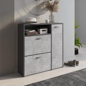 Scarpiera moderna ingresso 3 ante 92xH94 antracite grigio Timo