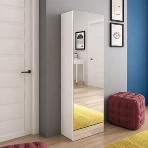 Scarpiera salvaspazio moderna specchio 51xH160 bianco Roy