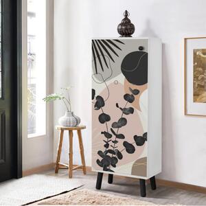 Scarpiera moderna 1 anta ripiani design 50xH135cm Vector-7
