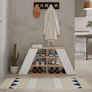 Scarpiera ingresso ripiani design 105xH50 moderna rovere bianco Cheope