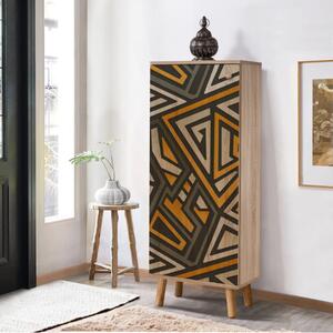 Scarpiera moderna 1 anta ripiani design 50xH135cm Vector-4