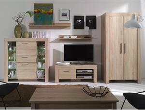 Parete attrezzata moderna soggiorno 350xH201 rovere Yuma