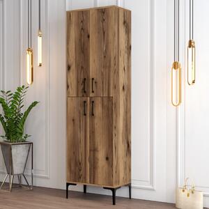 Scarpiera moderna 4 ante ripiani 60xH200cm noce Lario