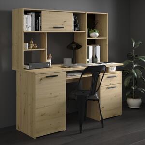 Scrivania moderna attrezzata design L152xH155 cm rovere nero Punto