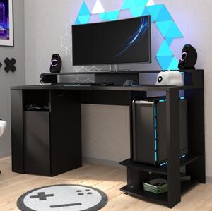 Scrivania moderna gaming design L152xP61 cm nero led Pixel