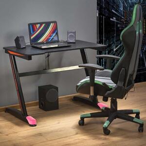 Scrivania gaming salvaspazio 100x60 nero illuminazione led Play