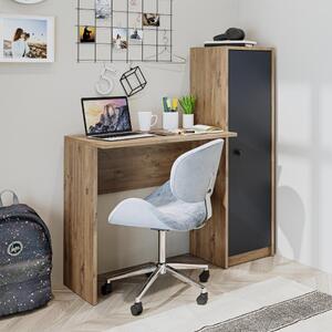 Scrivania moderna mobile libreria attrezzata 110xH120 cm rovere antracite Tela