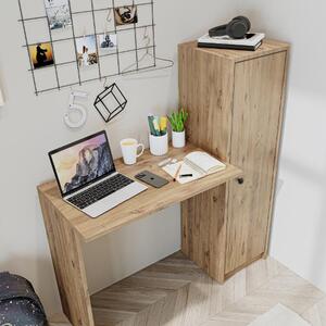 Scrivania moderna mobile libreria attrezzata 110xH120 cm rovere Tela