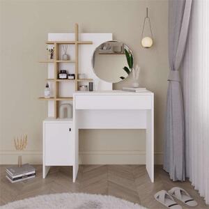 Scrivania moderna comò consolle toeletta trucco 105xH151 bianco rovere Gaelle