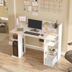 Scrivania moderna attrezzata ufficio 124x58 cm bianco Buster
