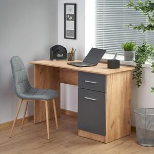 Scrivania moderna ufficio 1 anta 1 cassetto 120x55 rovere antracite Azzaro