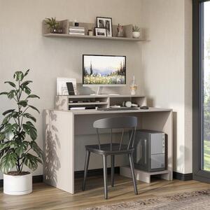 Scrivania moderna attrezzata ripiani 120 cm beige Eclisse