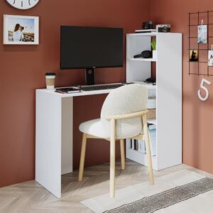 Scrivania moderna mobile libreria attrezzata 120xH122 cm bianco Lume