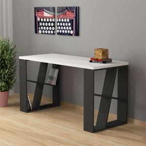 Scrivania moderna 137xH75 ufficio design lineare bianco antracite Pepe