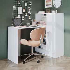 Scrivania moderna libreria attrezzata 110xH106 cm bianco Trama