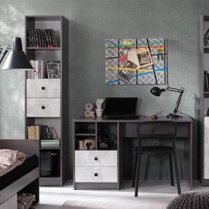 Scrivania libreria cameretta ragazzi cemento antracite Nuvola