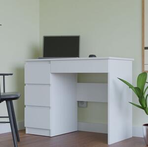 Scrivania moderna 4 cassetti ufficio 98xH76 cm bianco opaco Ohio-S
