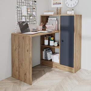 Scrivania moderna libreria attrezzata 110xH106 cm rovere antracite Trama