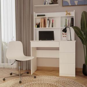 Scrivania attrezzata moderna 4 cassetti 99xH146 destra bianco Raiden