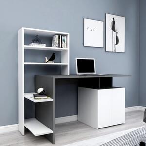 Scrivania moderna attrezzata libreria ufficio 146xH74 cm bianco antracite Craft