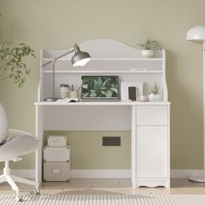 Scrivania attrezzata libreria shabby 117xH125 bianco Provence