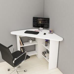 Scrivania moderna angolare 80xH74cm ripiani bianco Logic