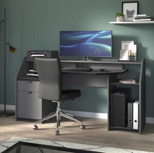 Scrivania moderna gaming design L180xP67 cm nero led Ask
