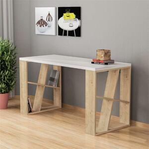 Scrivania moderna 137xH75 ufficio design lineare bianco rovere Pepe