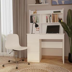 Scrivania attrezzata moderna 4 cassetti 99xH146 sinistra bianco Raiden