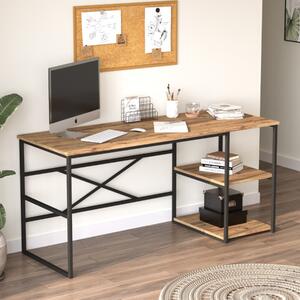 Scrivania consolle moderna ufficio 160xH75 cm industrial rovere nero Victoria-D
