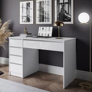 Scrivania moderna 4 cassetti 120xH76 ufficio bianco lucido Solara
