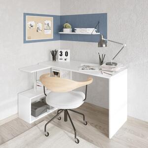 Scrivania moderna angolare attrezzata 130x94 cm bianco Mind