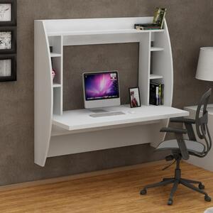 Scrivania moderna attrezzata sospesa 124xH120cm bianco Pilot