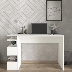 Scrivania moderna lineare ripiani 120xH75 cm bianco Brain